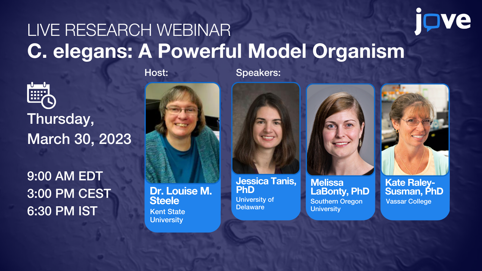 JoVE Research Webinars - Dr. Louise M. Steele